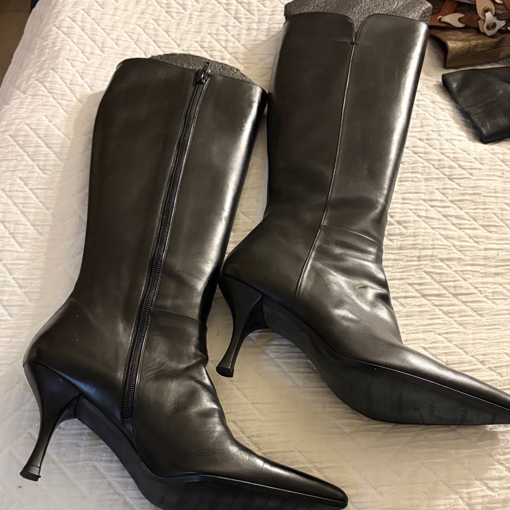 Stuart Weitzman Black Heeled Boots